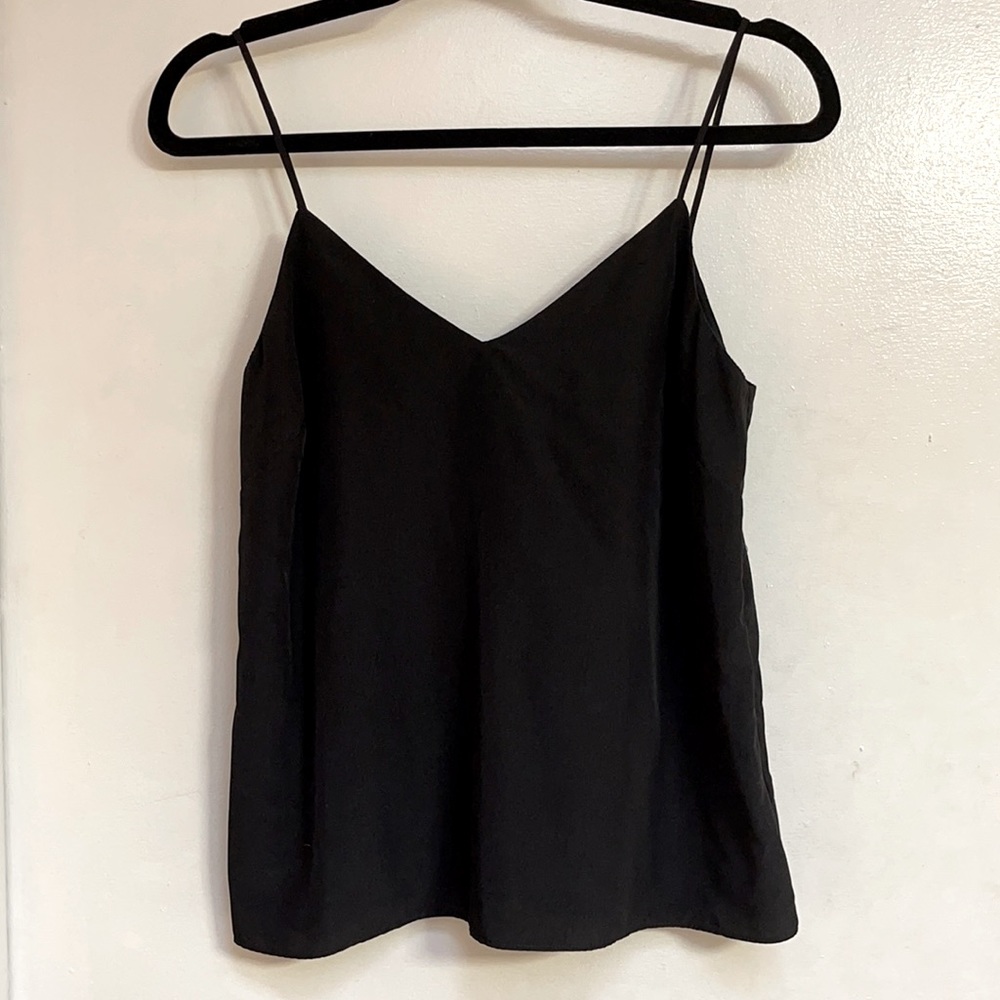 A new york Black Silk-like Tank Top